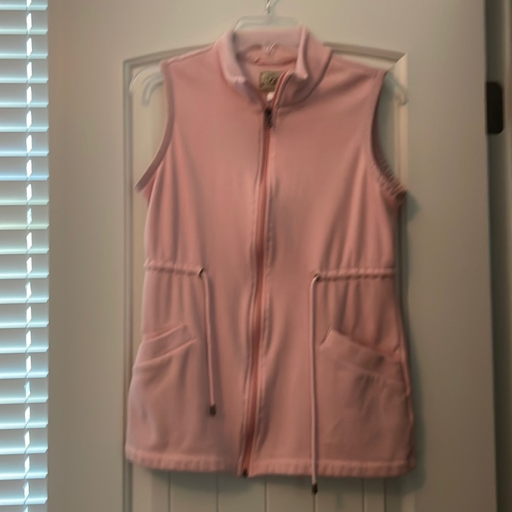 UGG women’s pink drawstring waist 2 pocket vest size S